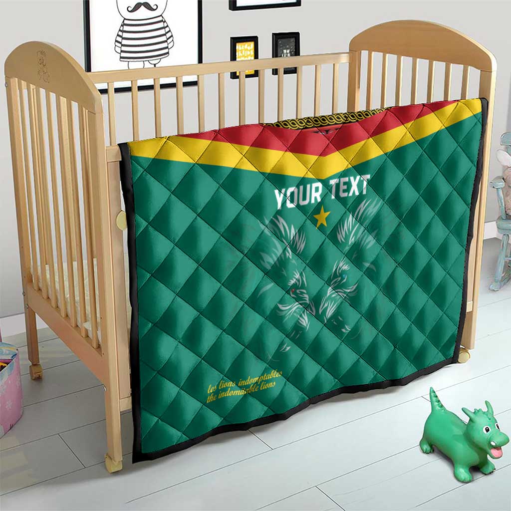 Custom Cameroon Football Quilt Go Champions - Toghu Pattern