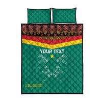 Custom Cameroon Football Quilt Bed Set Go Champions - Toghu Pattern