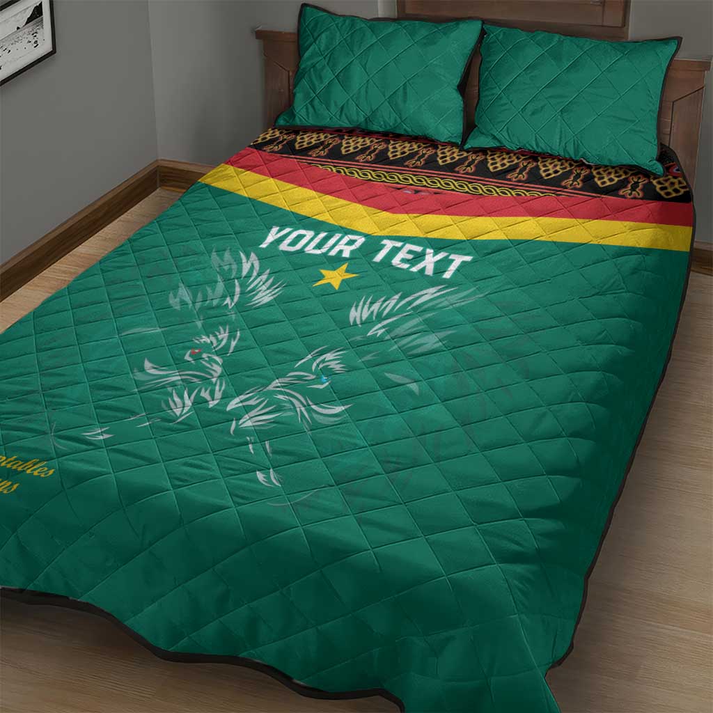 Custom Cameroon Football Quilt Bed Set Go Champions - Toghu Pattern