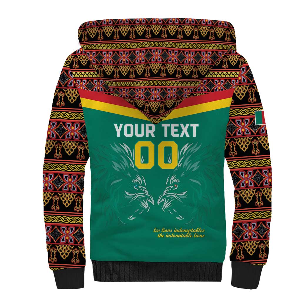Custom Cameroon Football Sherpa Hoodie Go Champions - Toghu Pattern