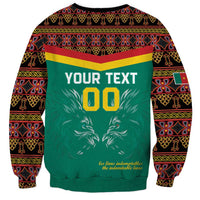 Custom Cameroon Football Sweatshirt Go Champions - Toghu Pattern