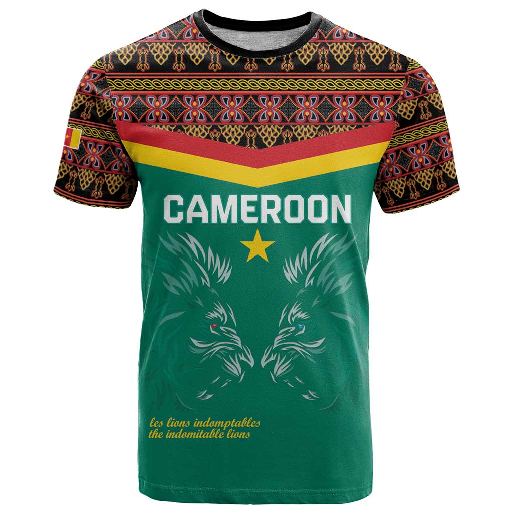 Custom Cameroon Football T Shirt Go Champions - Toghu Pattern