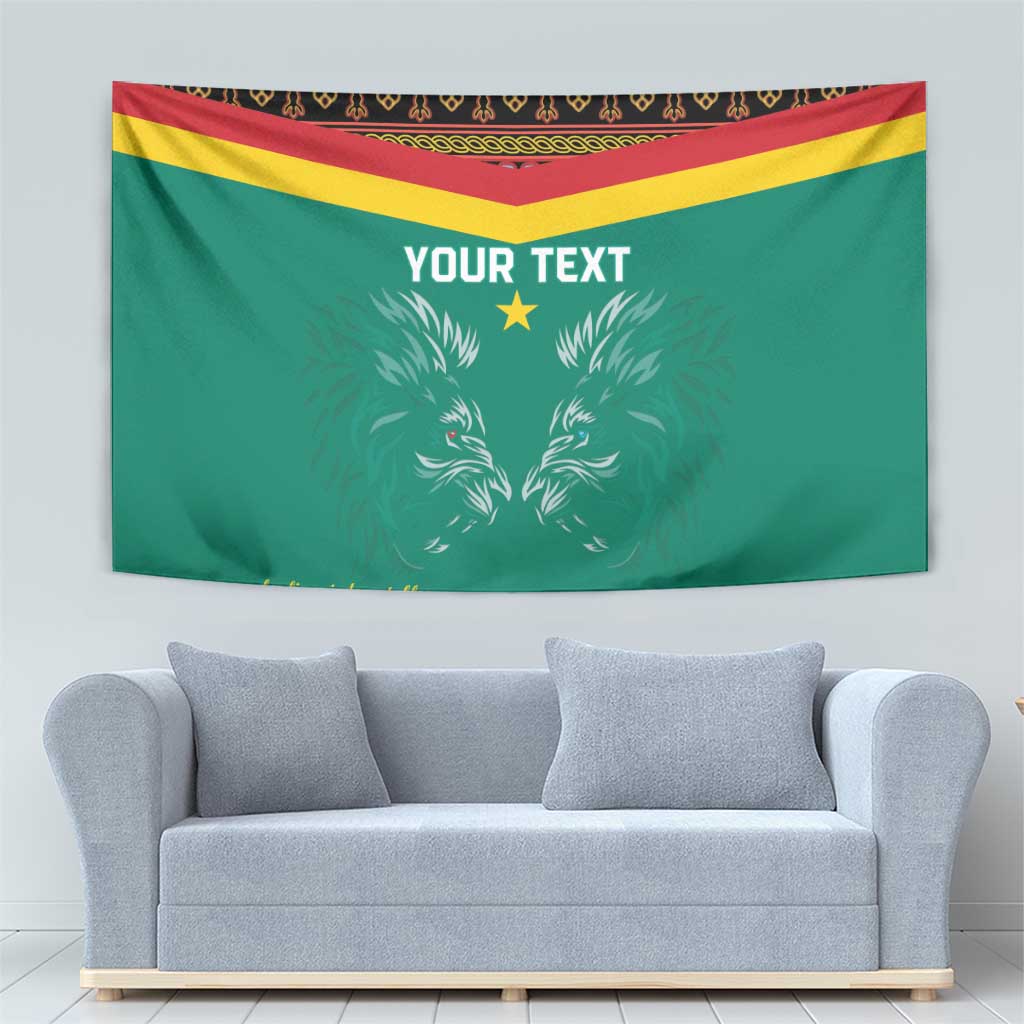 Custom Cameroon Football Tapestry Go Champions - Toghu Pattern