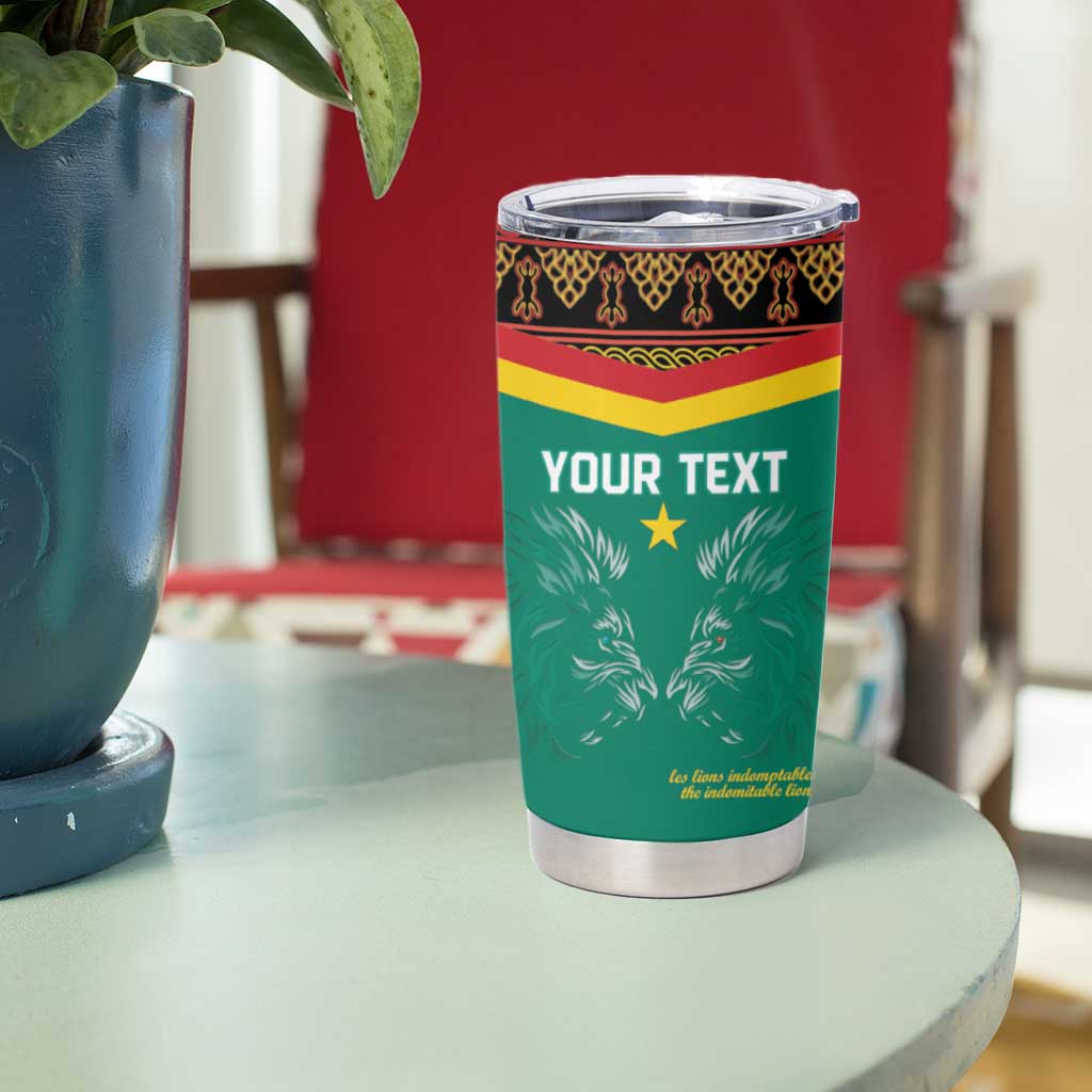 Custom Cameroon Football Tumbler Cup Go Champions - Toghu Pattern