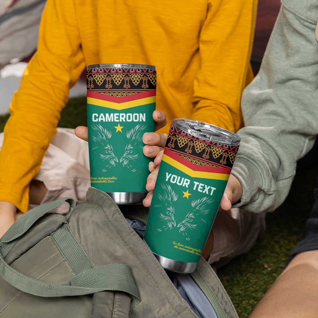 Custom Cameroon Football Tumbler Cup Go Champions - Toghu Pattern