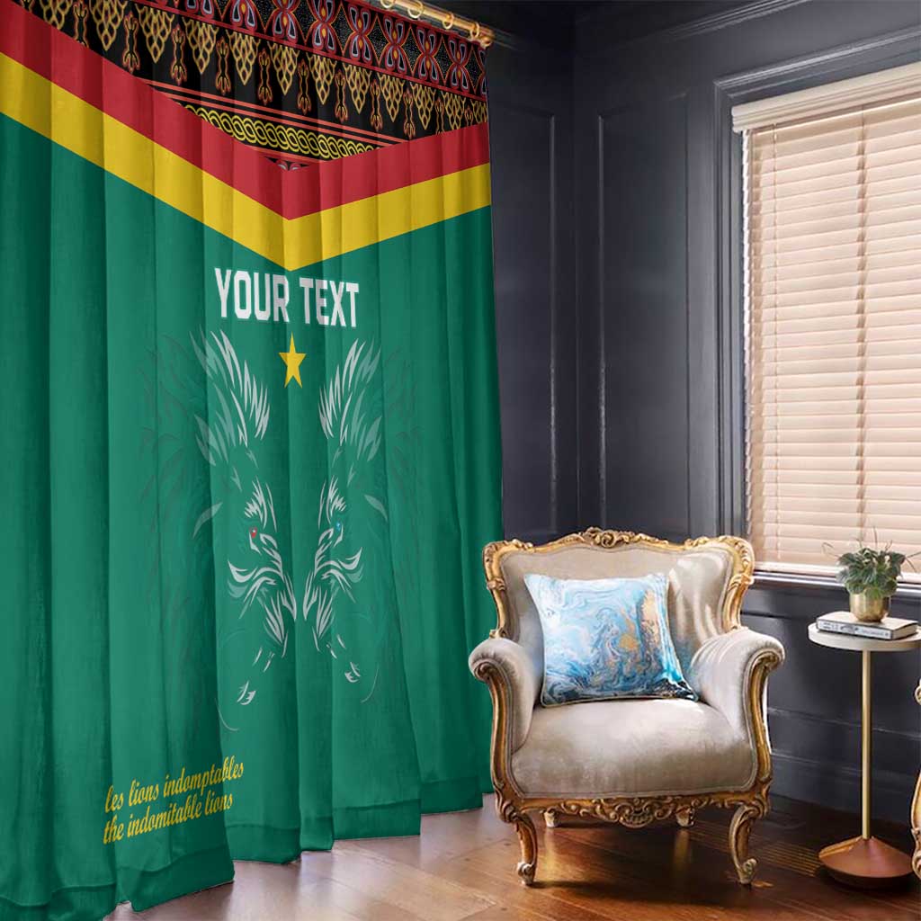 Custom Cameroon Football Window Curtain Go Champions - Toghu Pattern