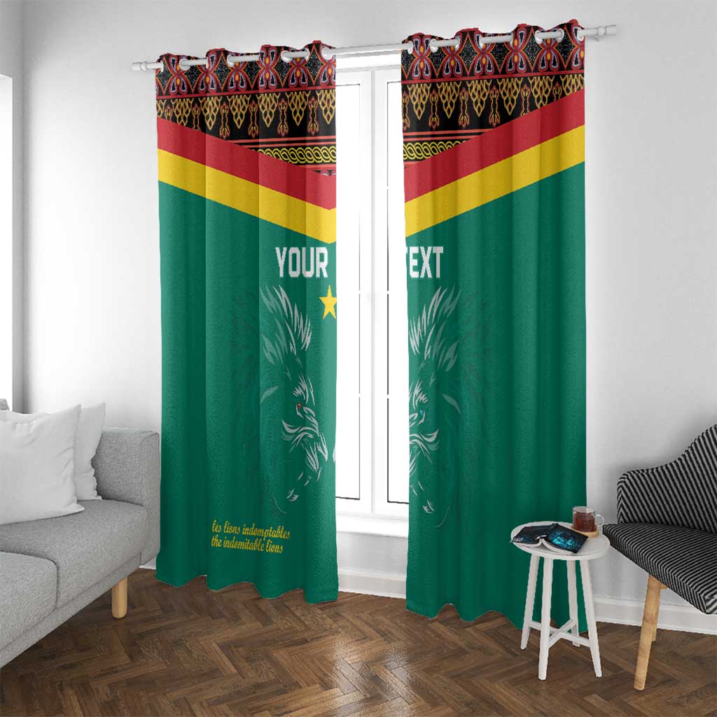 Custom Cameroon Football Window Curtain Go Champions - Toghu Pattern
