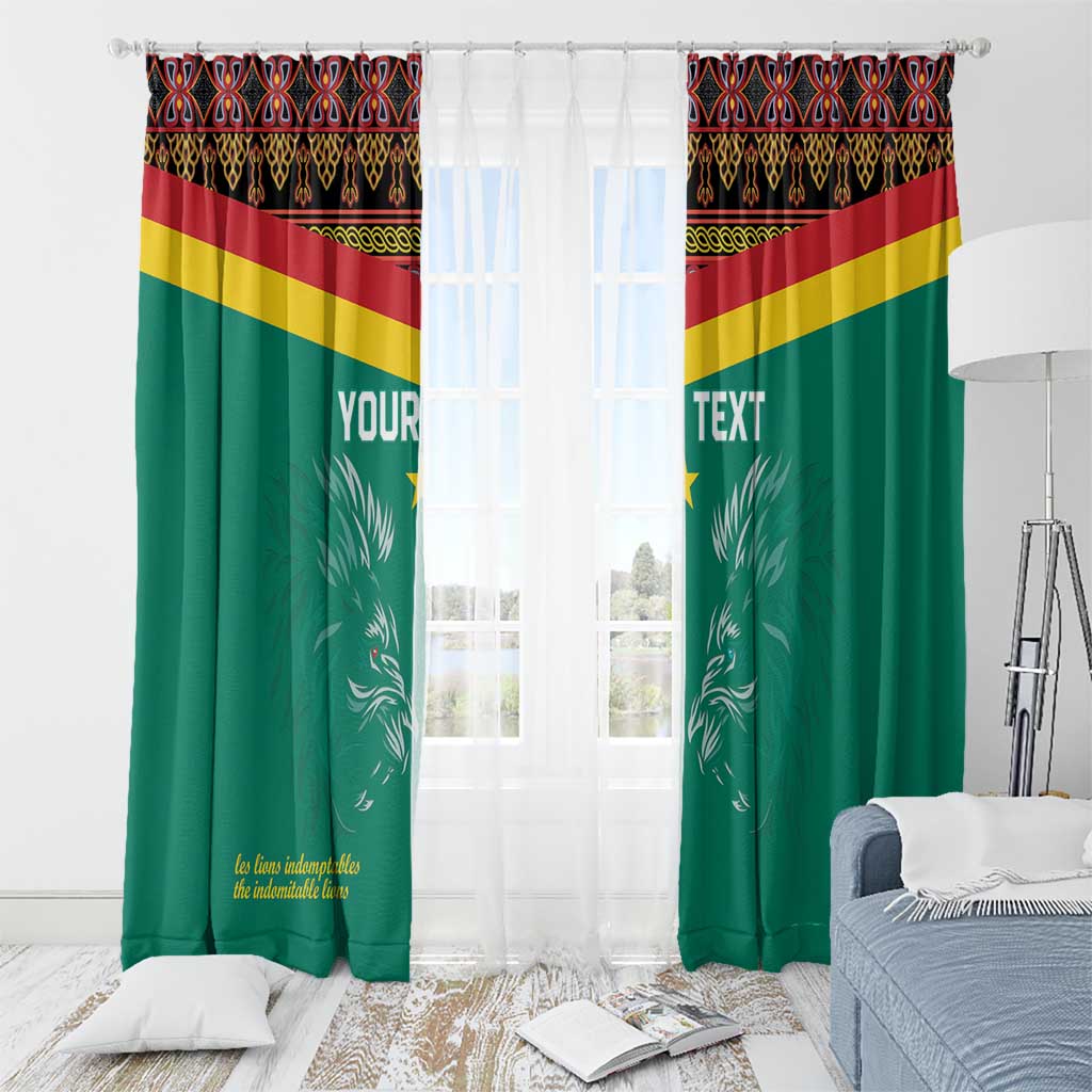 Custom Cameroon Football Window Curtain Go Champions - Toghu Pattern