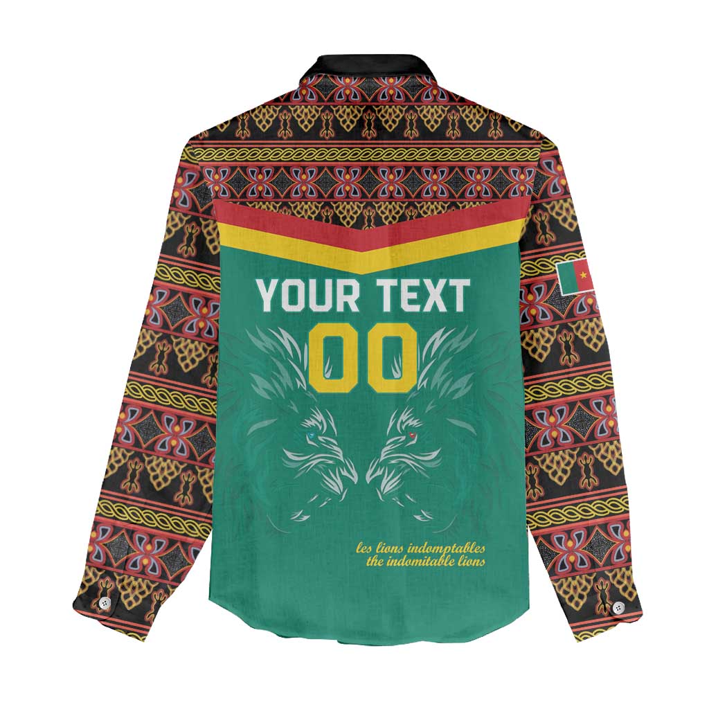 Custom Cameroon Football Women Casual Shirt Go Champions - Toghu Pattern