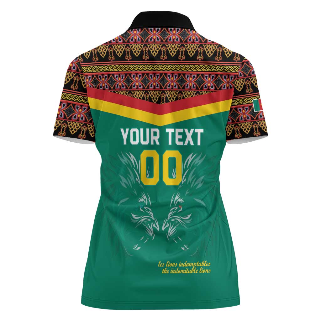 Custom Cameroon Football Women Polo Shirt Go Champions - Toghu Pattern