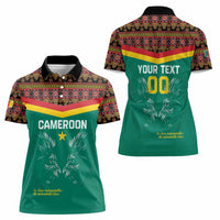 Custom Cameroon Football Women Polo Shirt Go Champions - Toghu Pattern