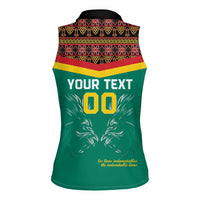 Custom Cameroon Football Women Sleeveless Polo Shirt Go Champions - Toghu Pattern