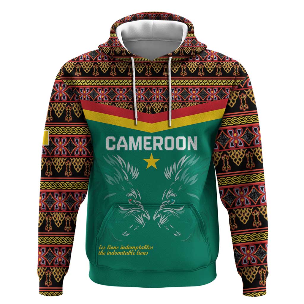 Custom Cameroon Football Zip Hoodie Go Champions - Toghu Pattern