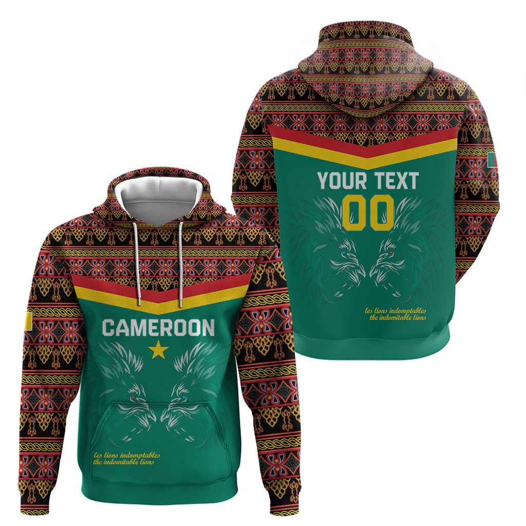 Custom Cameroon Football Zip Hoodie Go Champions - Toghu Pattern