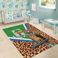 Personalised Equatorial Guinea Area Rug Bubo Poensis Mix Giraffe Pattern