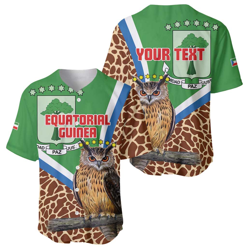 Personalised Equatorial Guinea Baseball Jersey Bubo Poensis Mix Giraffe Pattern