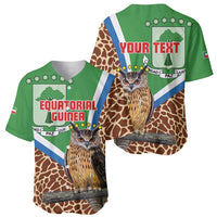 Personalised Equatorial Guinea Baseball Jersey Bubo Poensis Mix Giraffe Pattern