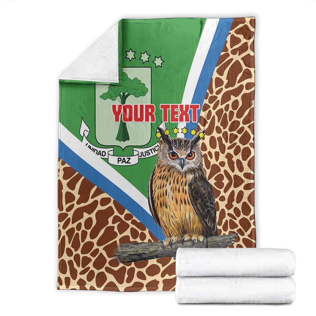 Personalised Equatorial Guinea Blanket Bubo Poensis Mix Giraffe Pattern