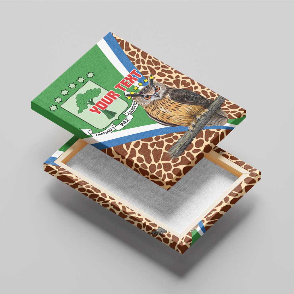 Personalised Equatorial Guinea Canvas Wall Art Bubo Poensis Mix Giraffe Pattern