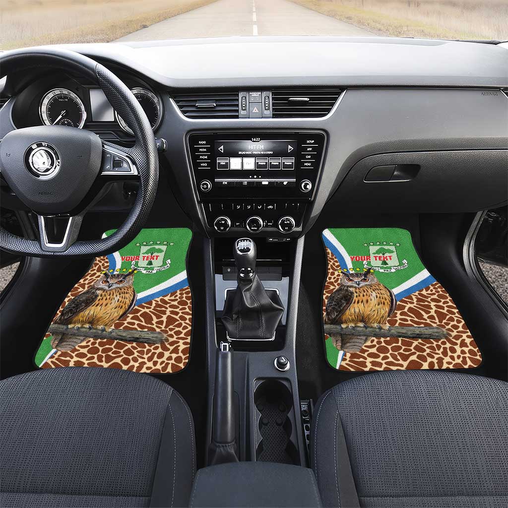 Personalised Equatorial Guinea Car Mats Bubo Poensis Mix Giraffe Pattern