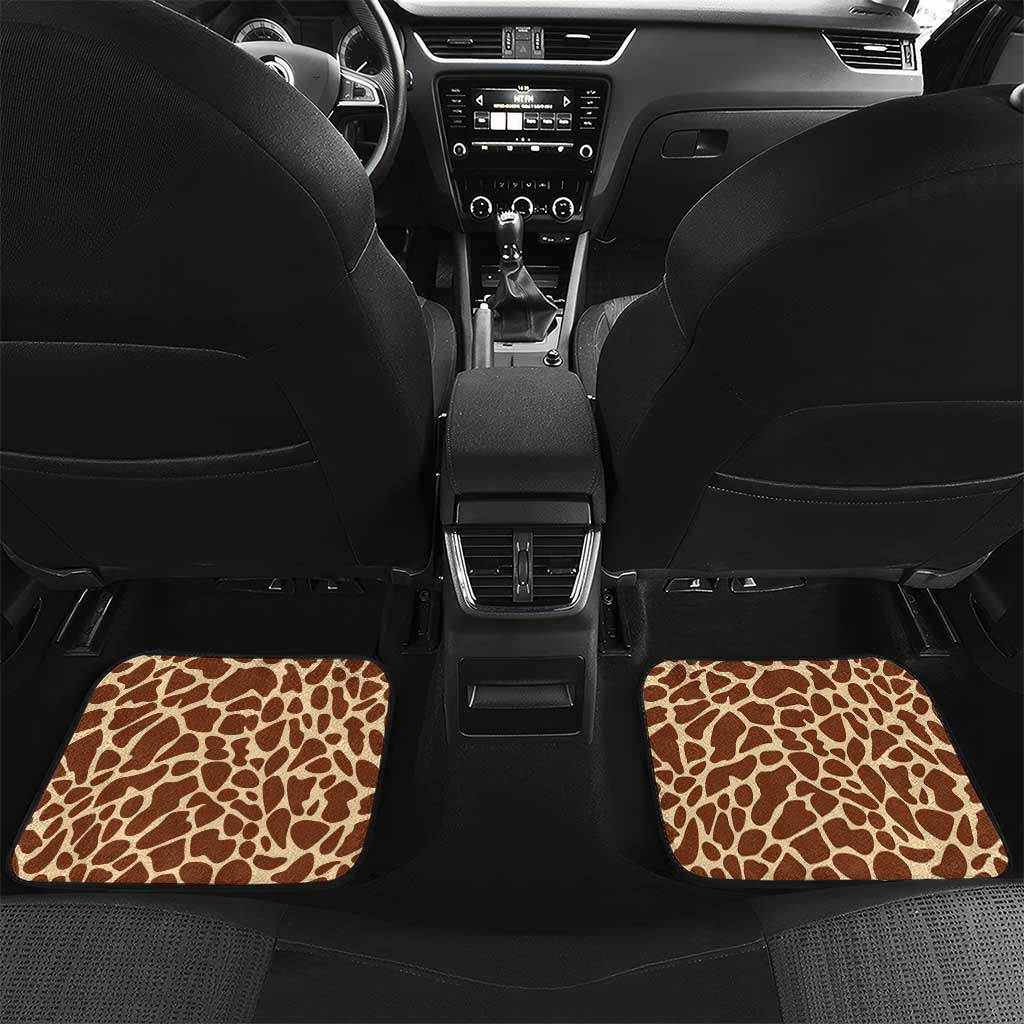Personalised Equatorial Guinea Car Mats Bubo Poensis Mix Giraffe Pattern