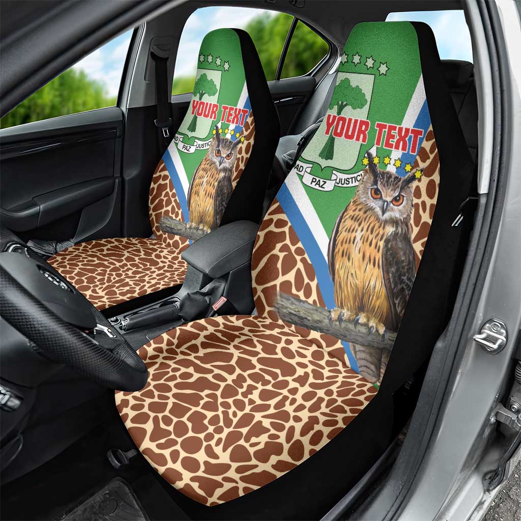 Personalised Equatorial Guinea Car Seat Cover Bubo Poensis Mix Giraffe Pattern