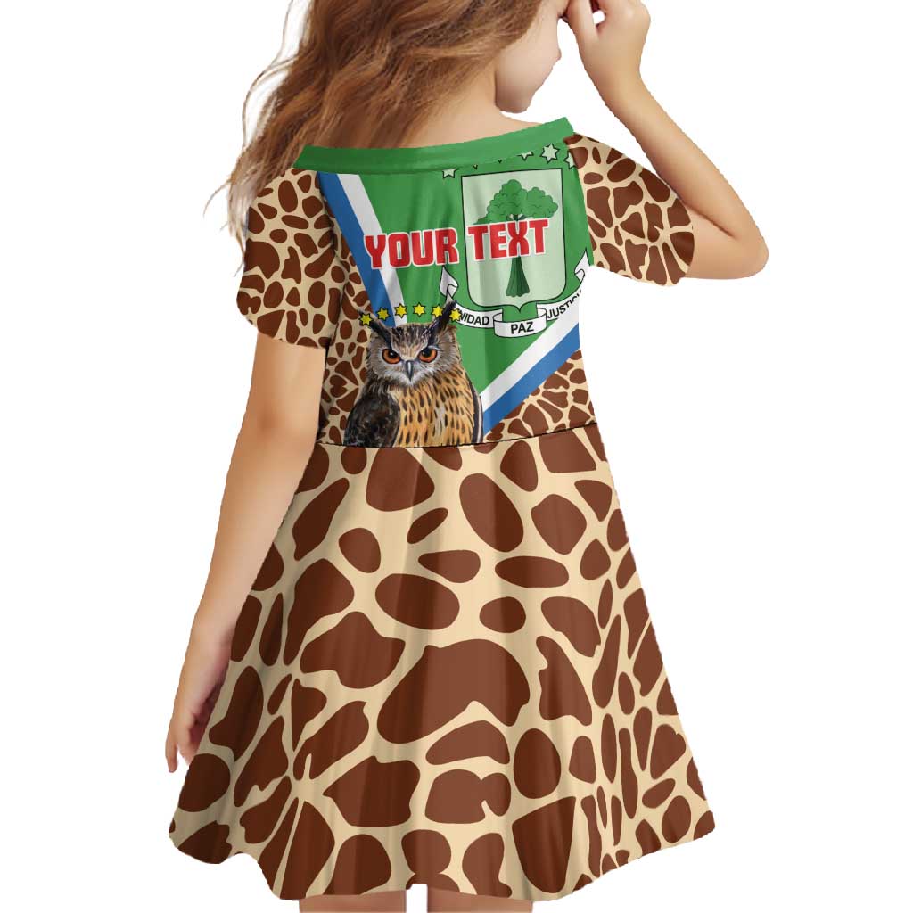 Personalised Equatorial Guinea Family Matching Off Shoulder Maxi Dress and Hawaiian Shirt Bubo Poensis Mix Giraffe Pattern