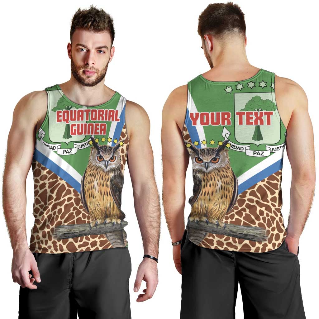 Personalised Equatorial Guinea Men Tank Top Bubo Poensis Mix Giraffe Pattern