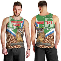 Personalised Equatorial Guinea Men Tank Top Bubo Poensis Mix Giraffe Pattern