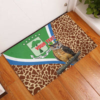 Personalised Equatorial Guinea Rubber Doormat Bubo Poensis Mix Giraffe Pattern