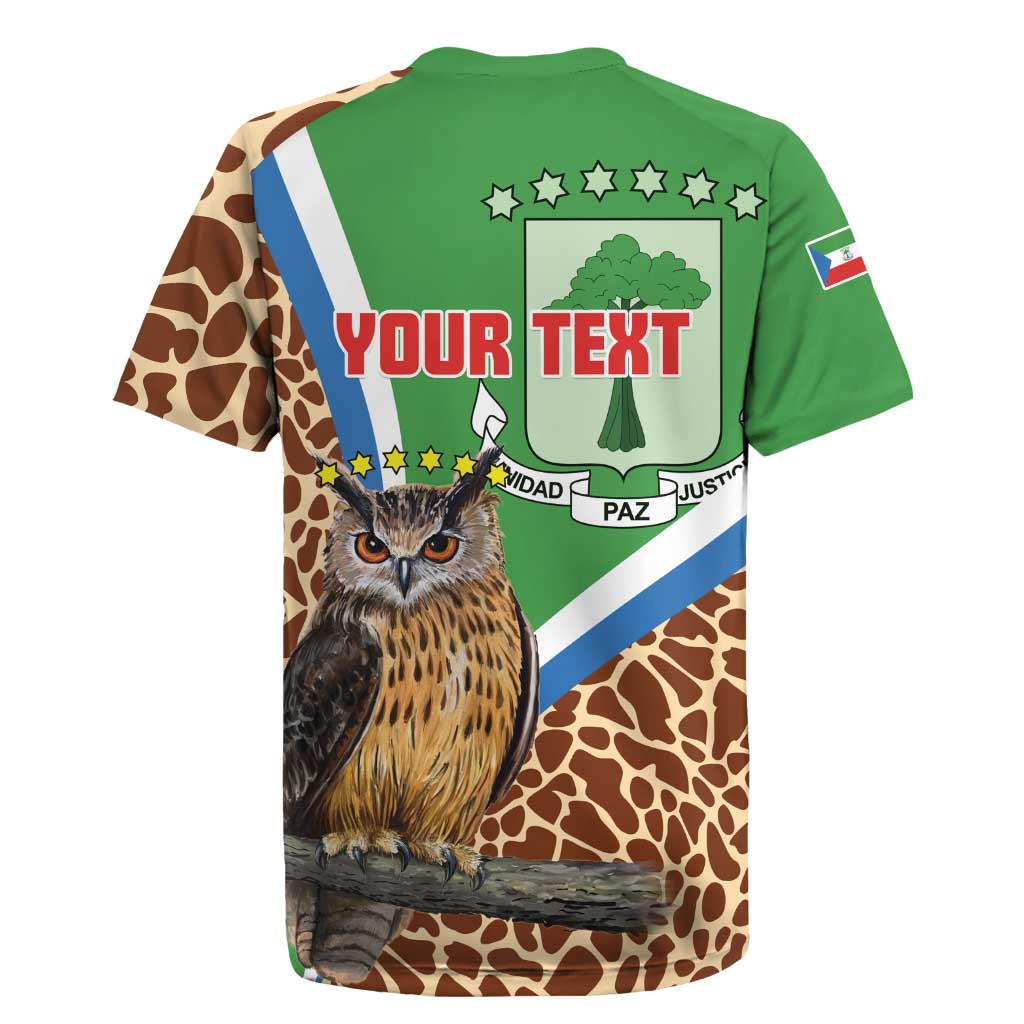 Personalised Equatorial Guinea Rugby Jersey Bubo Poensis Mix Giraffe Pattern