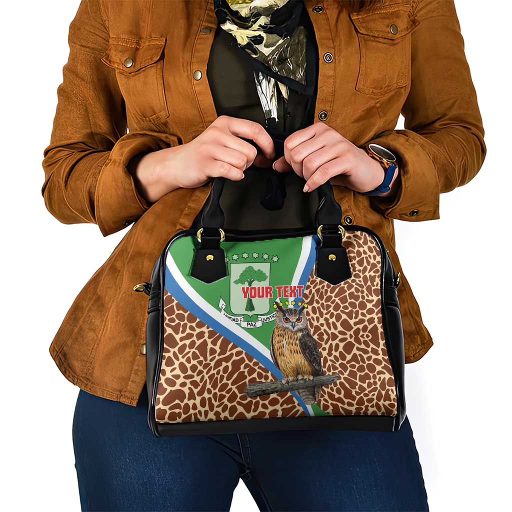 Personalised Equatorial Guinea Shoulder Handbag Bubo Poensis Mix Giraffe Pattern