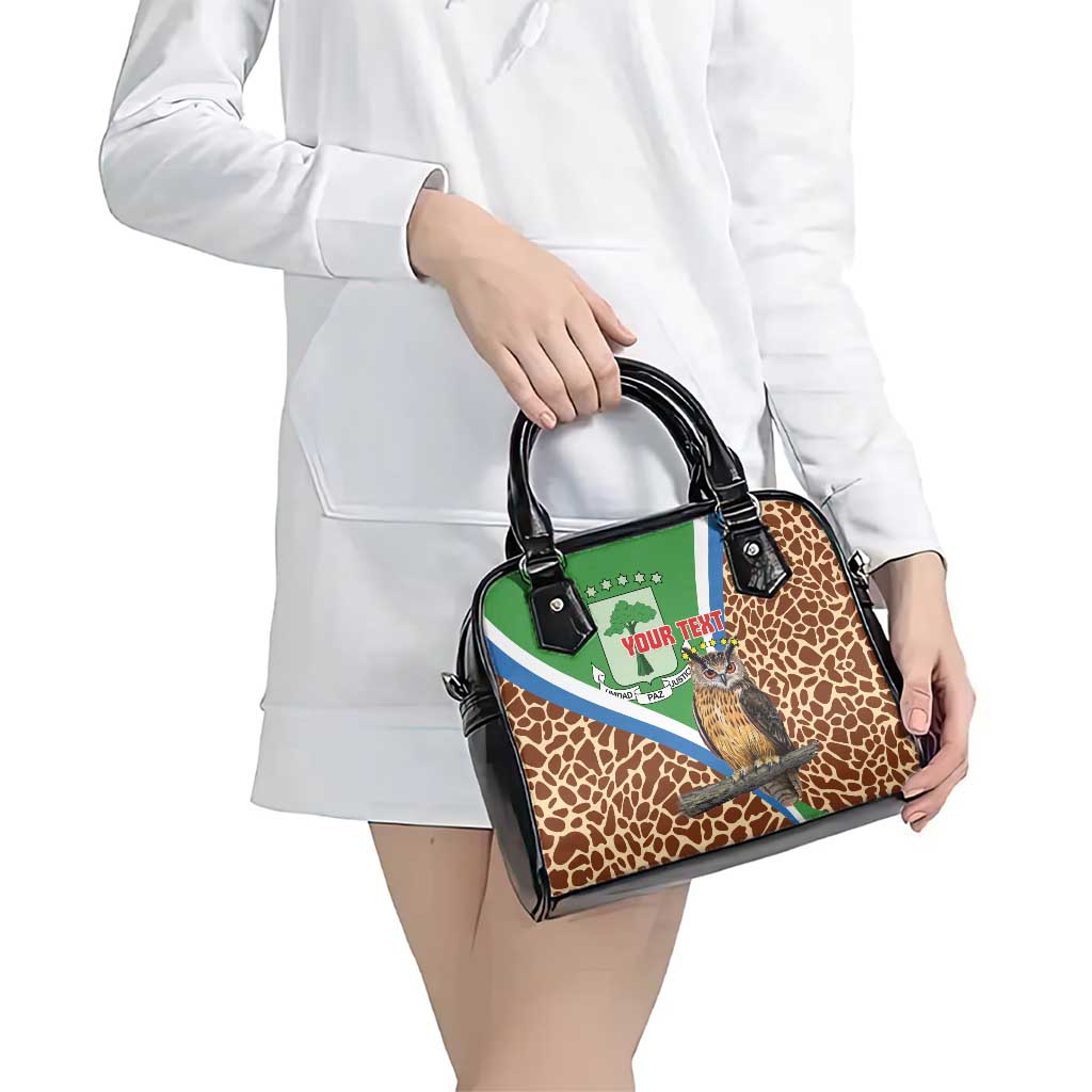 Personalised Equatorial Guinea Shoulder Handbag Bubo Poensis Mix Giraffe Pattern