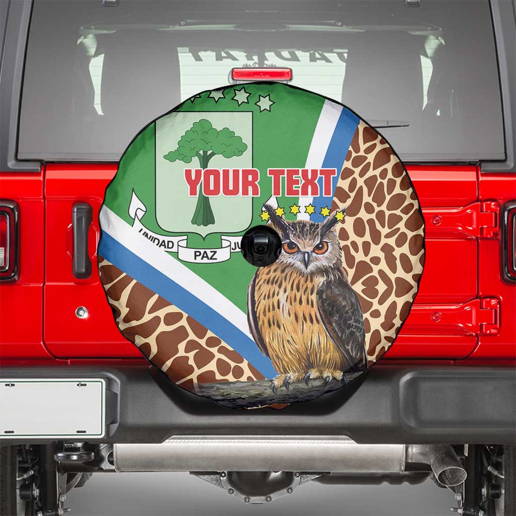 Personalised Equatorial Guinea Spare Tire Cover Bubo Poensis Mix Giraffe Pattern