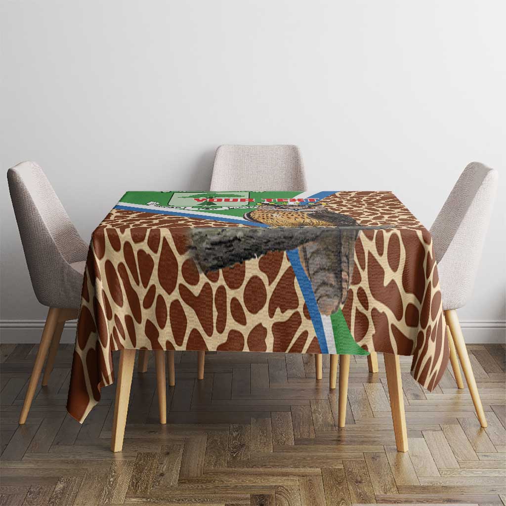 Personalised Equatorial Guinea Tablecloth Bubo Poensis Mix Giraffe Pattern