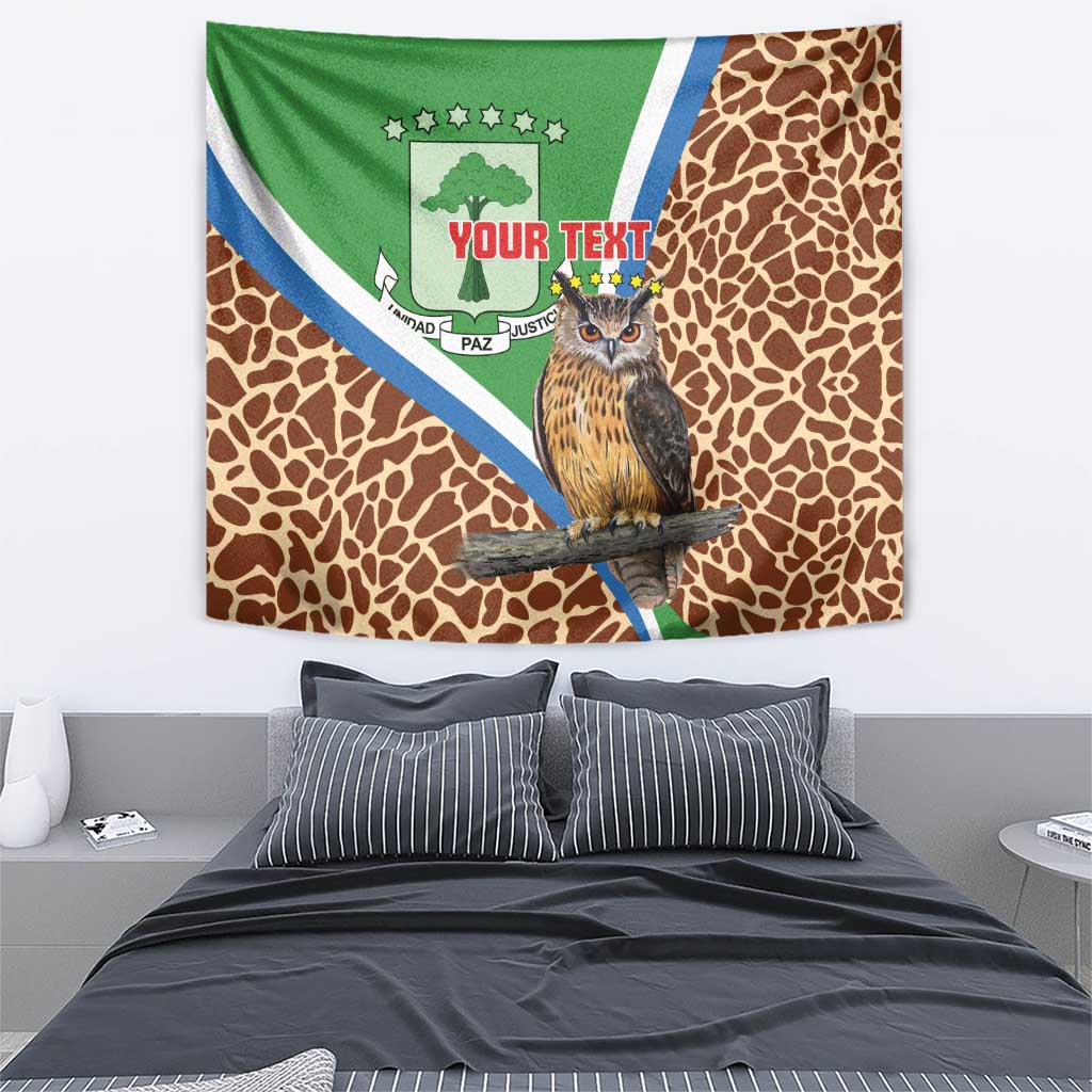 Personalised Equatorial Guinea Tapestry Bubo Poensis Mix Giraffe Pattern