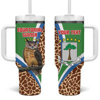 Personalised Equatorial Guinea Tumbler With Handle Bubo Poensis Mix Giraffe Pattern