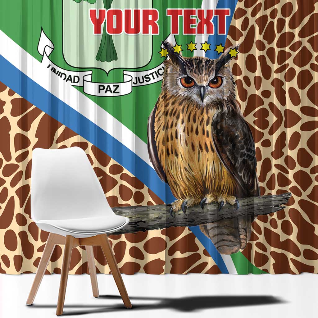 Personalised Equatorial Guinea Window Curtain Bubo Poensis Mix Giraffe Pattern