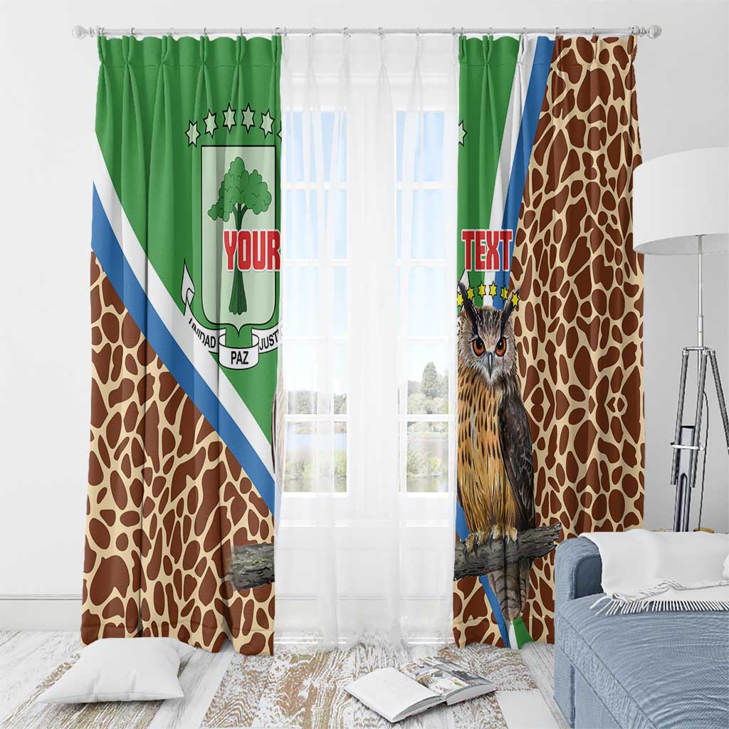 Personalised Equatorial Guinea Window Curtain Bubo Poensis Mix Giraffe Pattern