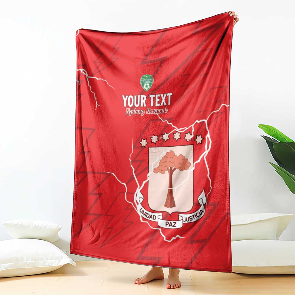 Custom Equatorial Guinea Football Blanket Allez Nzalang Nacional - Red Version
