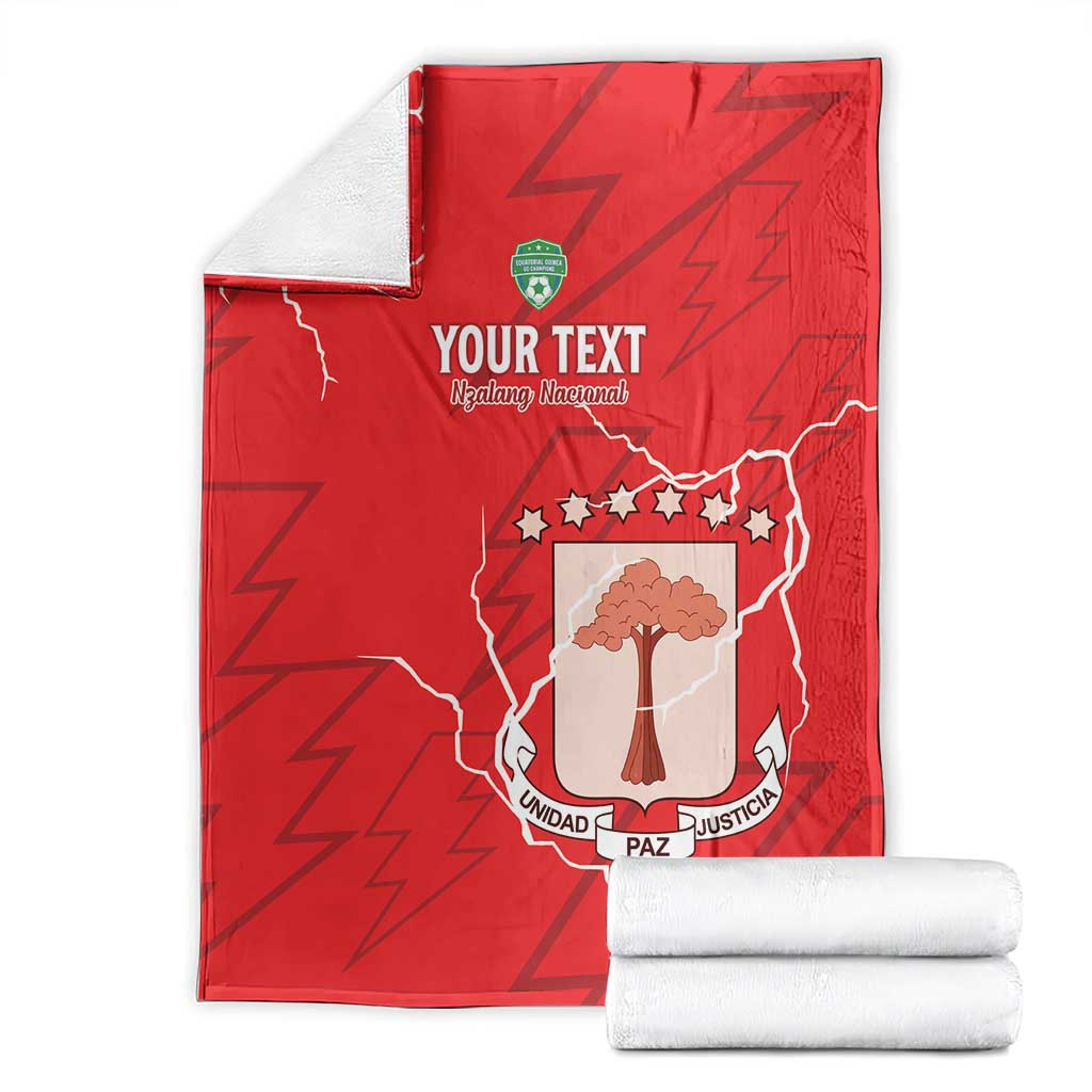 Custom Equatorial Guinea Football Blanket Allez Nzalang Nacional - Red Version