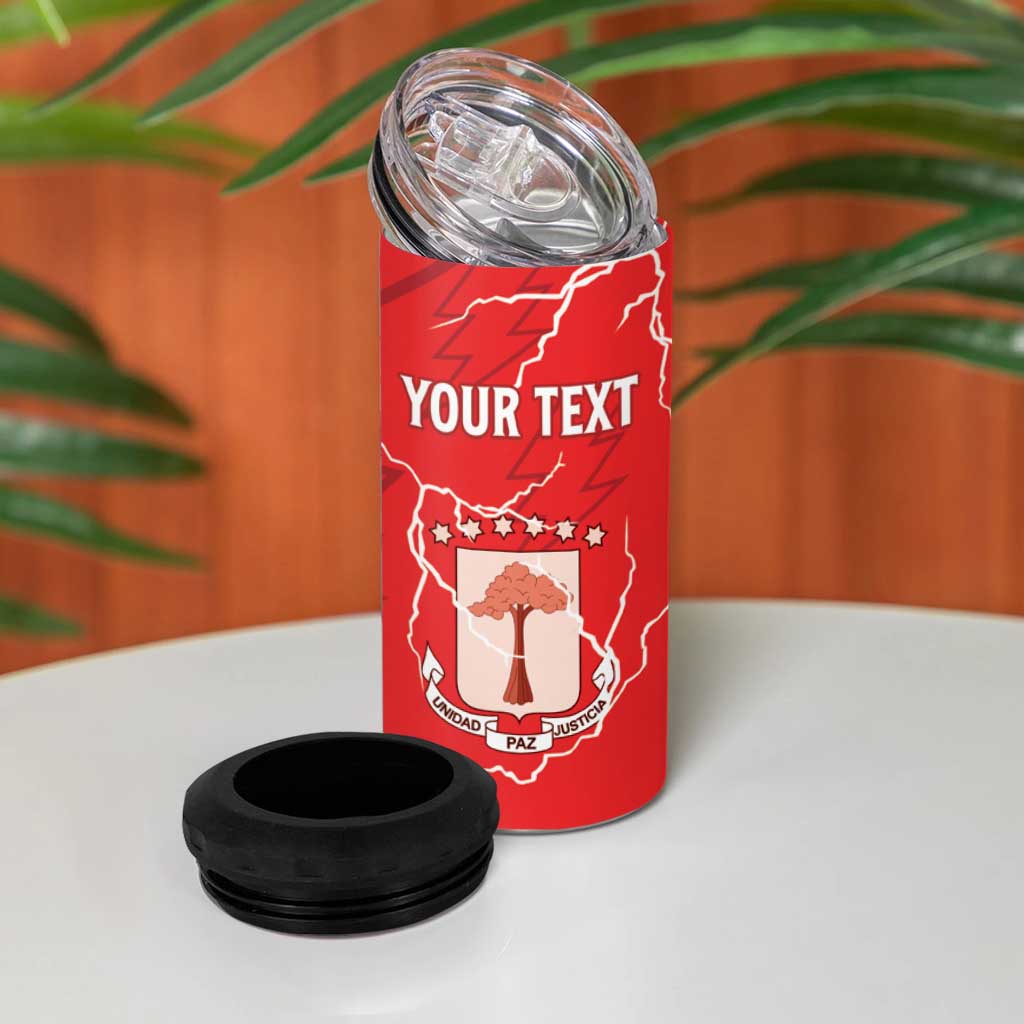 Custom Equatorial Guinea Football 4 in 1 Can Cooler Tumbler Allez Nzalang Nacional - Red Version