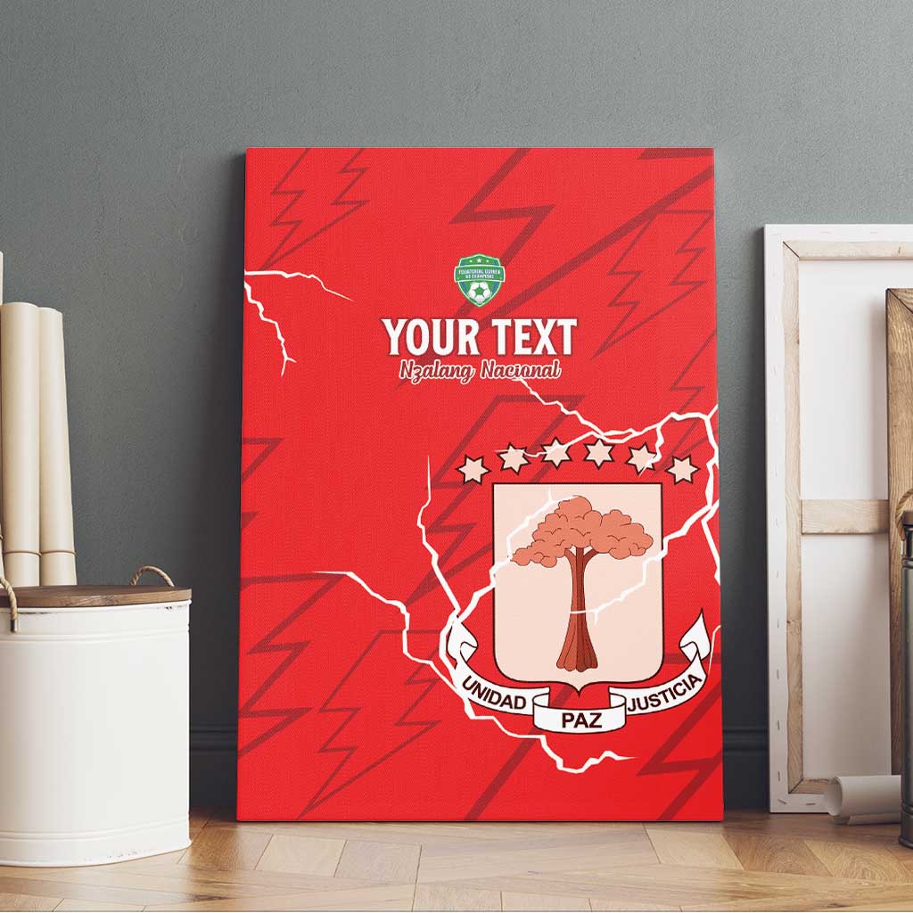Custom Equatorial Guinea Football Canvas Wall Art Allez Nzalang Nacional - Red Version