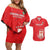 Custom Equatorial Guinea Football Couples Matching Off Shoulder Short Dress and Hawaiian Shirt Allez Nzalang Nacional - Red Version