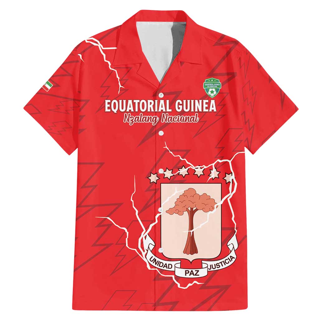 Custom Equatorial Guinea Football Family Matching Mermaid Dress and Hawaiian Shirt Allez Nzalang Nacional - Red Version