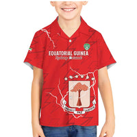 Custom Equatorial Guinea Football Family Matching Mermaid Dress and Hawaiian Shirt Allez Nzalang Nacional - Red Version