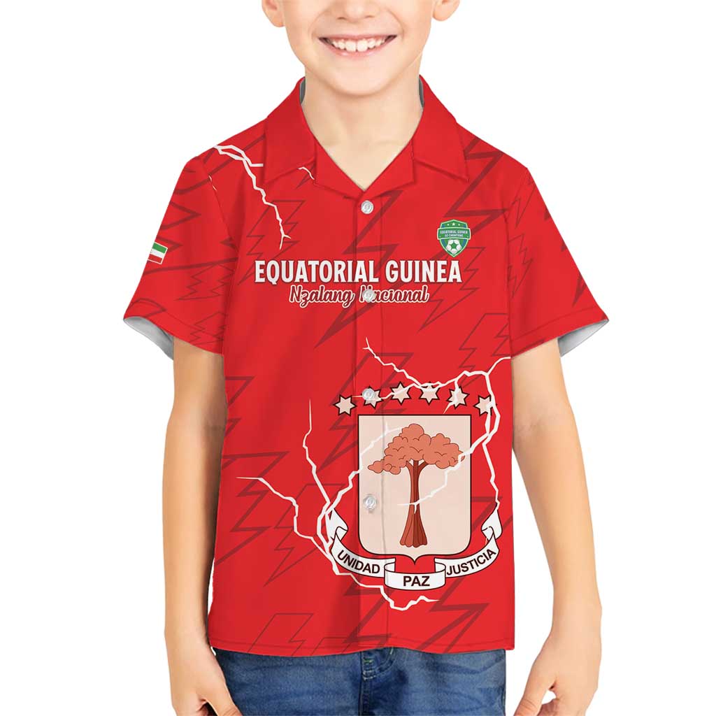 Custom Equatorial Guinea Football Family Matching Summer Maxi Dress and Hawaiian Shirt Allez Nzalang Nacional - Red Version