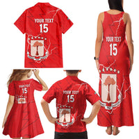 Custom Equatorial Guinea Football Family Matching Tank Maxi Dress and Hawaiian Shirt Allez Nzalang Nacional - Red Version