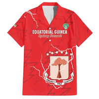 Custom Equatorial Guinea Football Family Matching Tank Maxi Dress and Hawaiian Shirt Allez Nzalang Nacional - Red Version