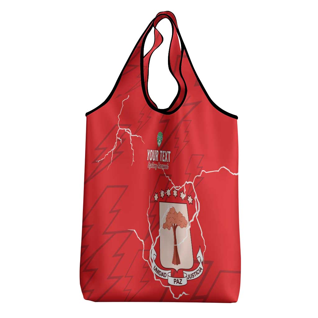 Custom Equatorial Guinea Football Grocery Bag Allez Nzalang Nacional - Red Version